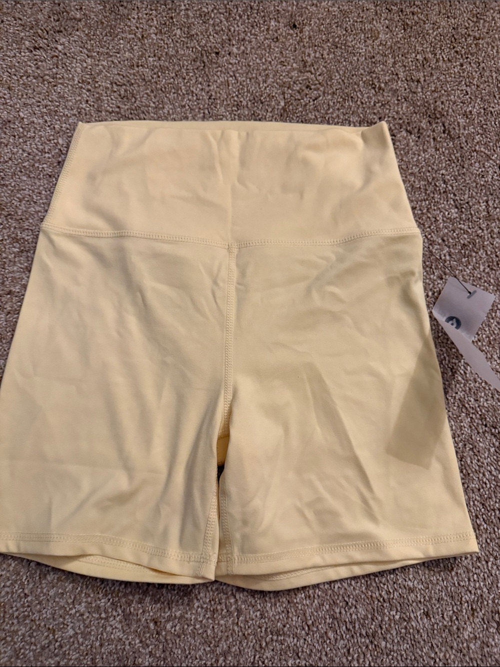 Mono B High-Waist Bike Shorts in Pale Yellow